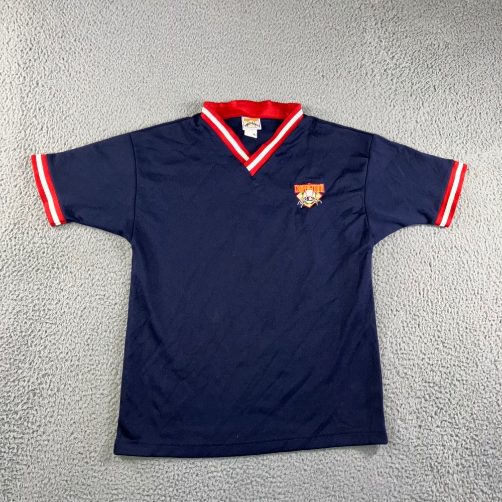 Cooperstown Dreams Park Baseball Jersey Men Small‎ Navy Blue Number 15 V-Neck